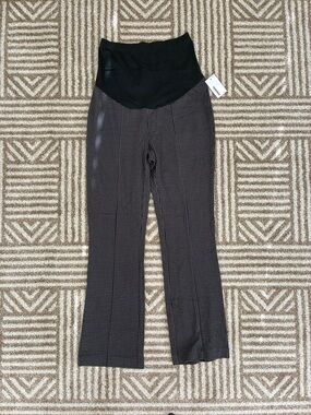 NWT Sonoma Goods for Life Size Large Black/Brown Checkered Maternity Pants